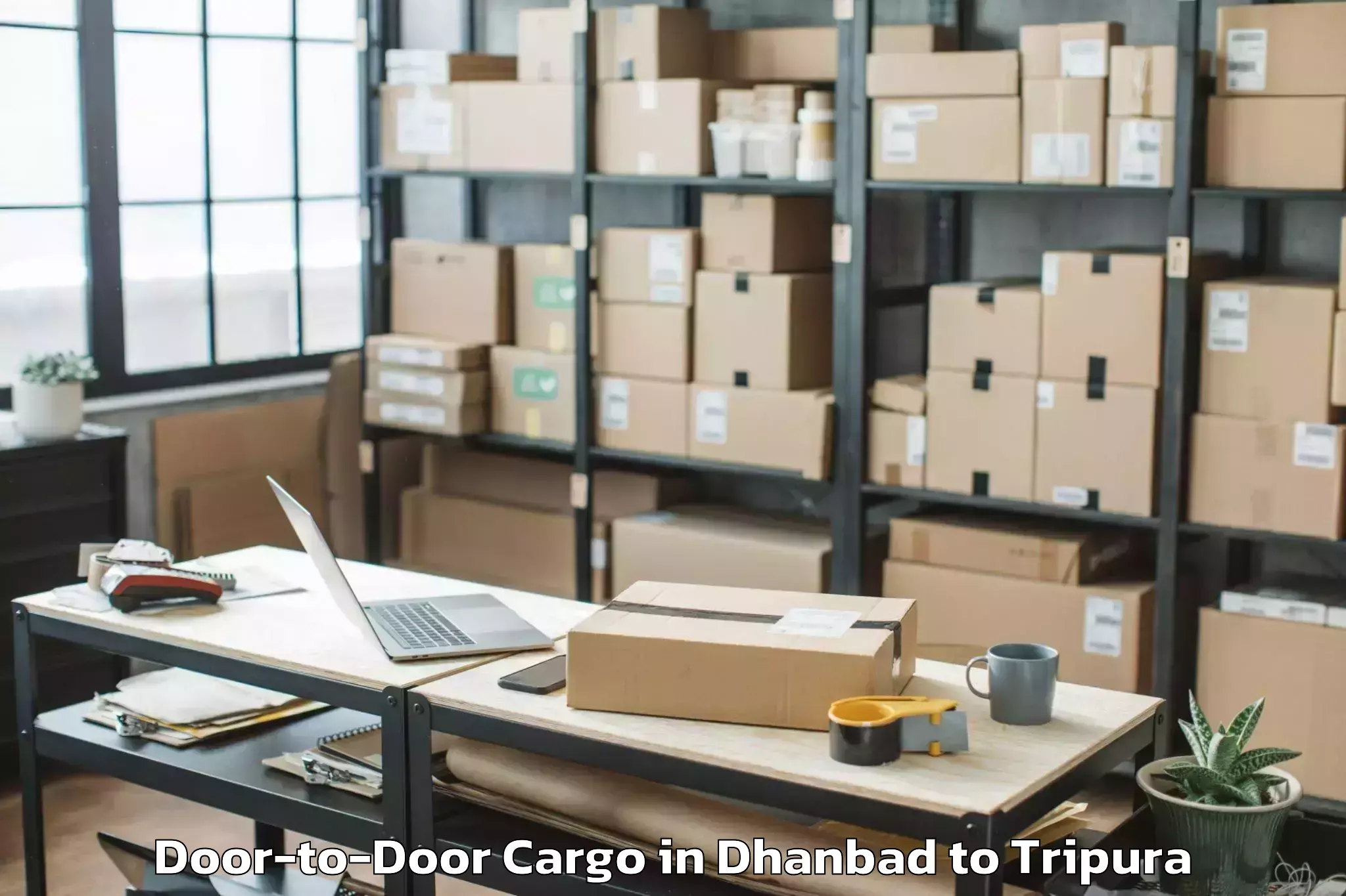 Top Dhanbad to Santirbazar Door To Door Cargo Available